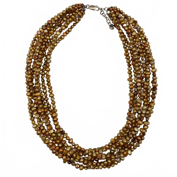 No Brand Jewelry - Orange Seed Pearl Layered Beaded Necklace | OS Regular